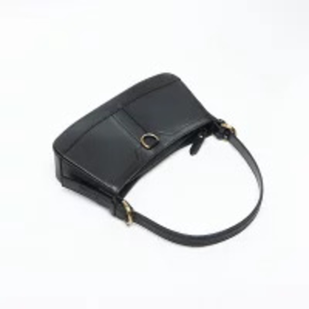 Burberry Leather One Shoulder Hobo Bag Black - Picture 10 of 13